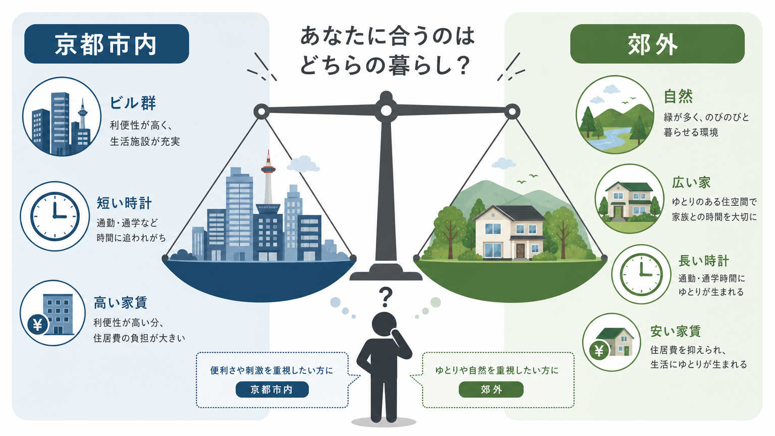 京都市内・郊外エリアで見る通勤圏の具体例